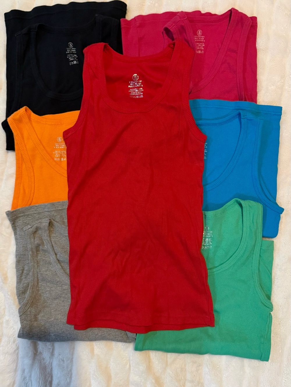 Women’s 7-Piece Ribbed Tank Top Bundle Size Small Multicolor EUC - Picture 6 of 6